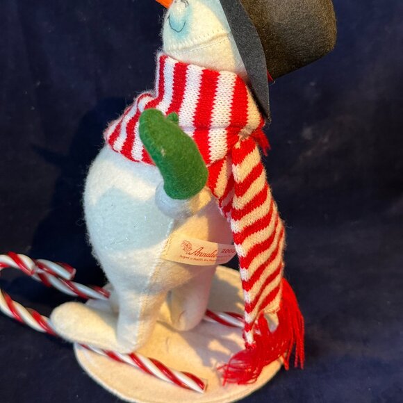 Annalee Mobilitee Snowman Skier Figurine 2003 Candy Cane Skis - Picture 5 of 9